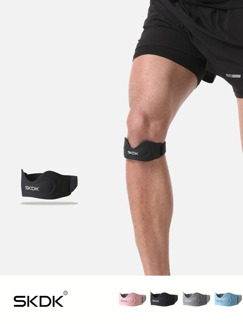 Verstellbarer Patella-Gurt mit konkaver Silikonpelotte und atmungsaktivem Futter