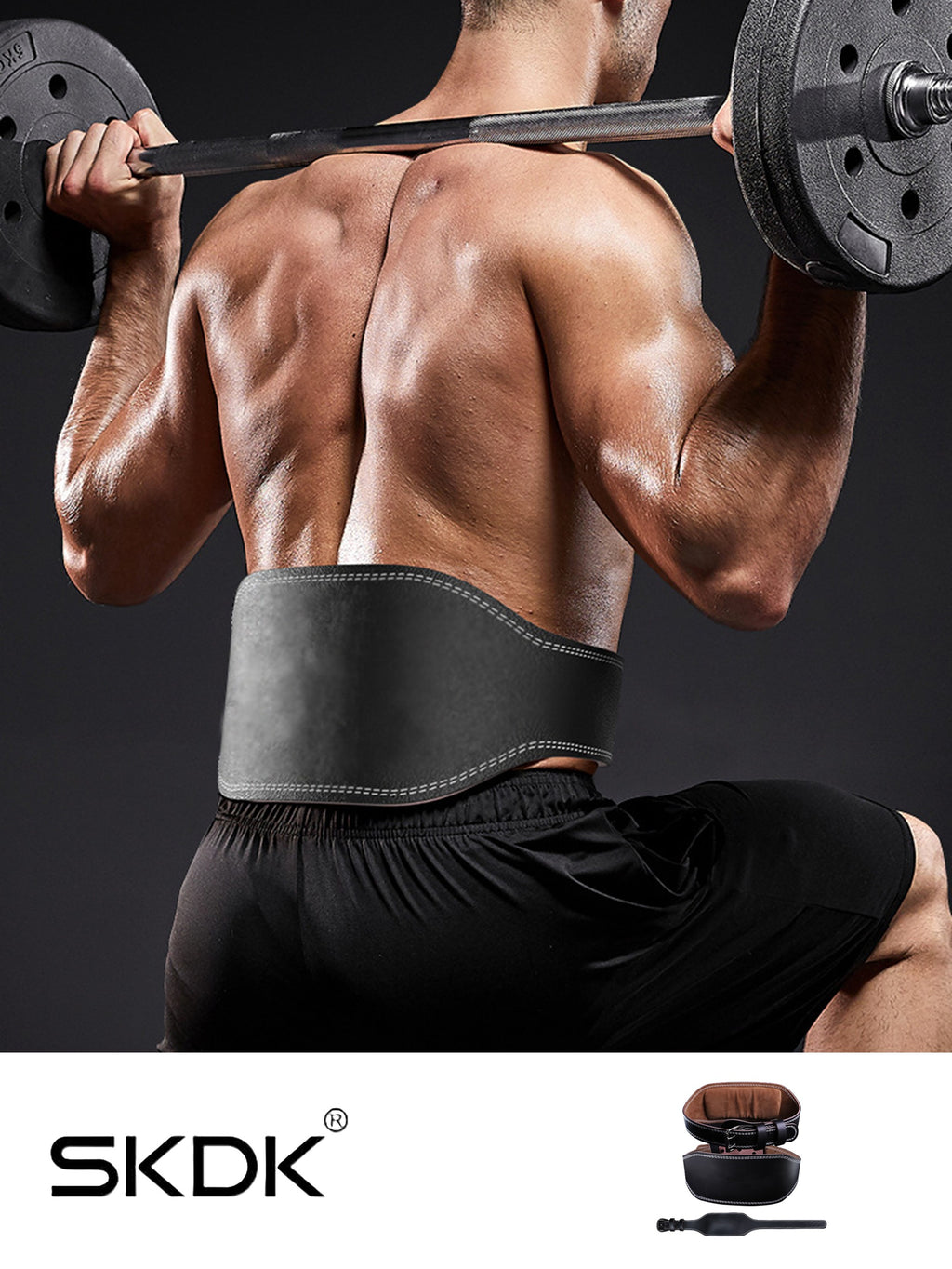 Adjustable Leather Weight Lifting Belt with Sponge Padding - Double Stitched Gym Belt for Squats, Deadlifts & Powerlifting