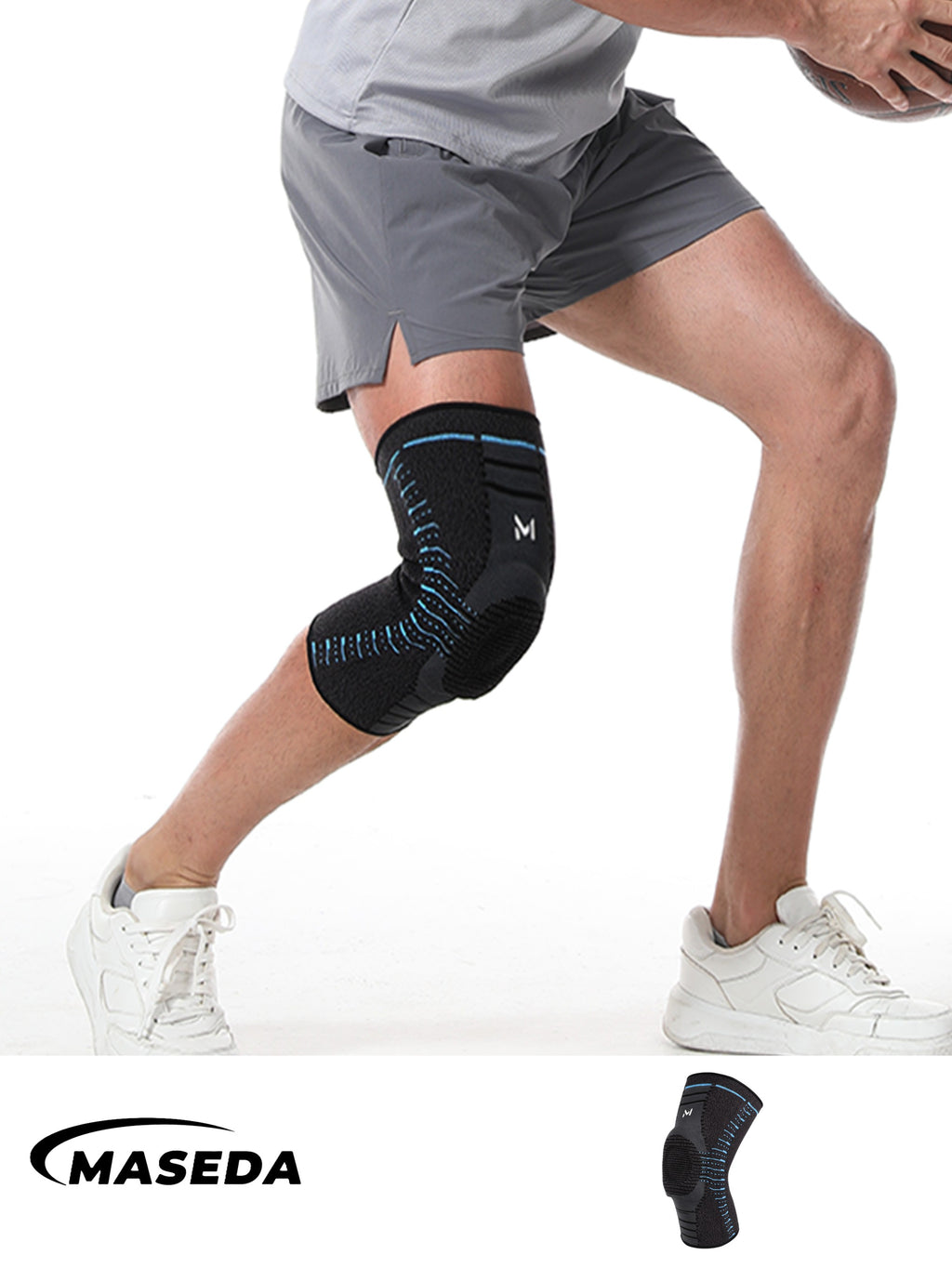 Knee Compression Sleeve with Thickened Silicone Pad – Anti-Slip Support Brace for Sports Protection & Stability