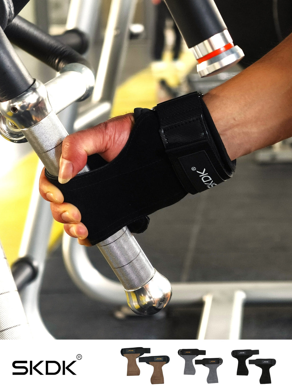 Premium Weightlifting Grips with Wrist Support | 3mm Anti-Slip Microfiber Workout Gloves