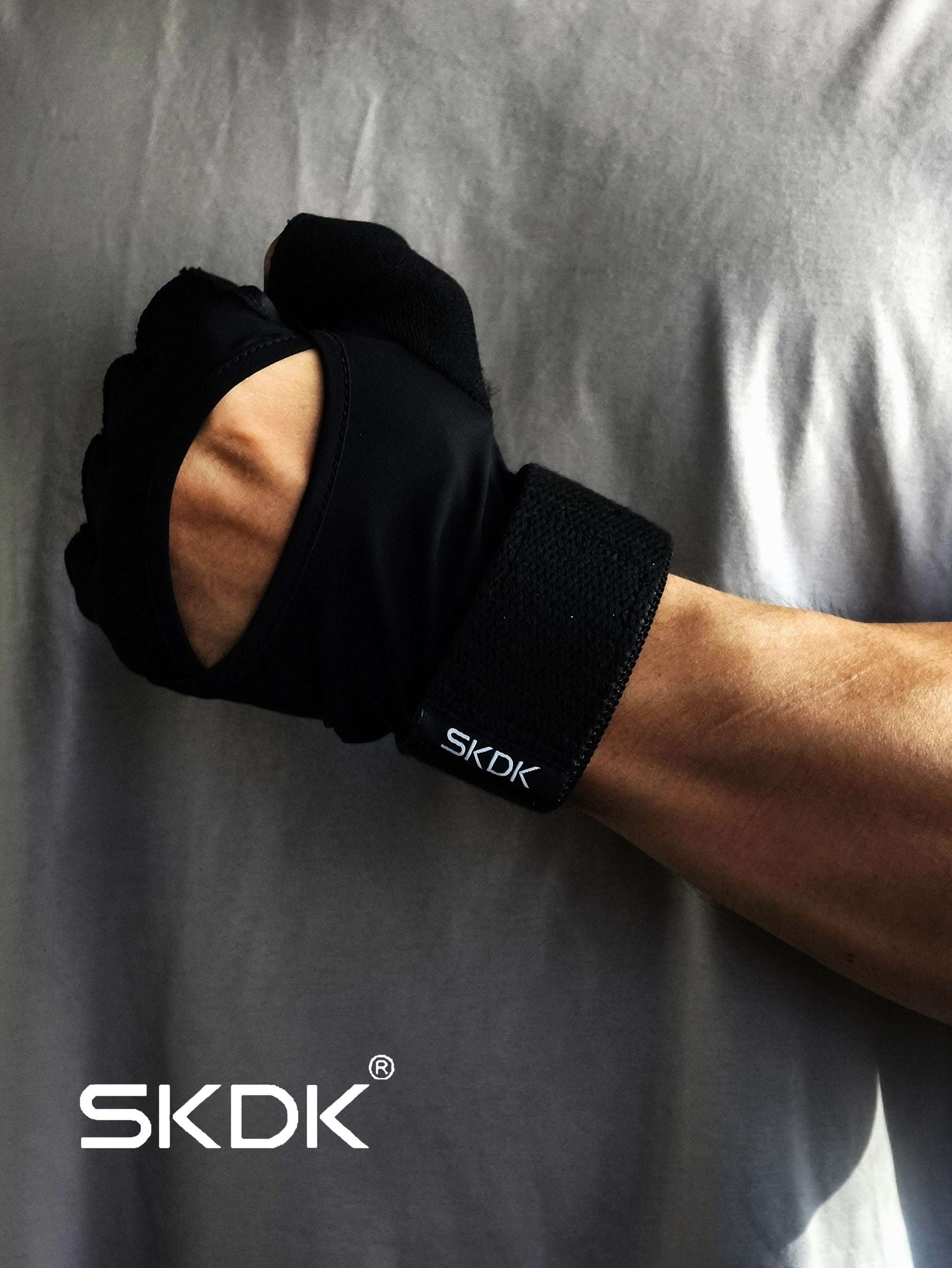 SKDK Workout Gloves with Wrist Support & PU Palm Protection - Breathable Gym Gloves for Weightlifting, CrossFit & Fitness Training
