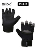 SKDK Workout Gloves with Wrist Support & PU Palm Protection - Breathable Gym Gloves for Weightlifting, CrossFit & Fitness Training