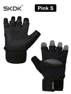 SKDK Workout Gloves with Wrist Support & PU Palm Protection - Breathable Gym Gloves for Weightlifting, CrossFit & Fitness Training