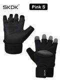 SKDK Workout Gloves with Wrist Support & PU Palm Protection - Breathable Gym Gloves for Weightlifting, CrossFit & Fitness Training
