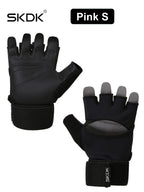 SKDK Workout Gloves with Wrist Support & PU Palm Protection - Breathable Gym Gloves for Weightlifting, CrossFit & Fitness Training