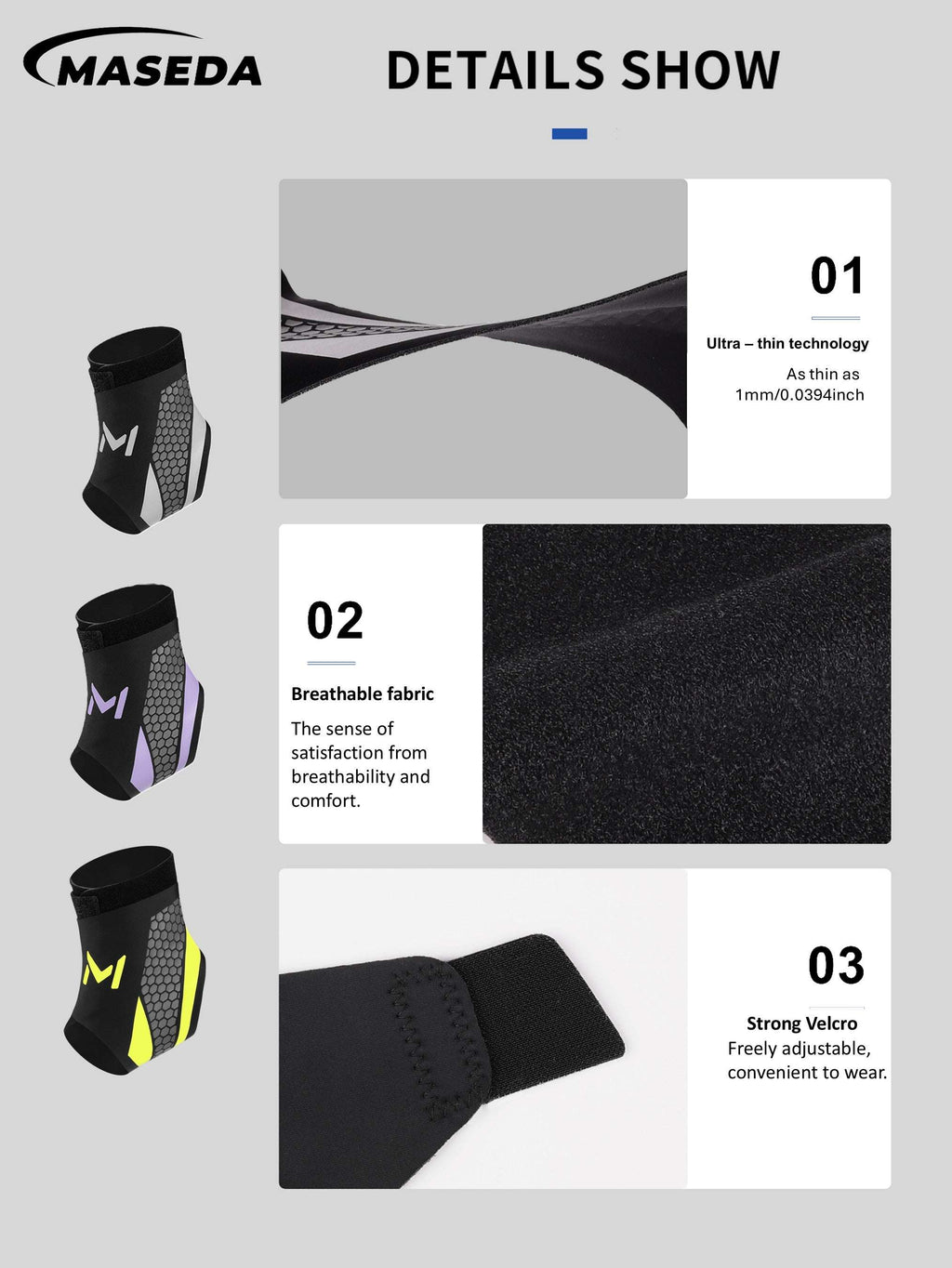 Ultra-Thin Ankle Support Brace – Fashionable Honeycomb Print Compression Sleeve – Breathable & Adjustable