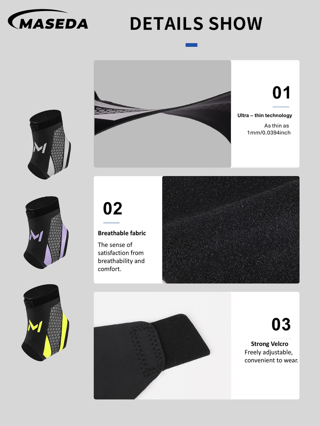 Ultra-Thin Ankle Support Brace – Fashionable Honeycomb Print Compression Sleeve – Breathable & Adjustable