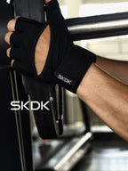 SKDK Workout Gloves with Wrist Support & PU Palm Protection - Breathable Gym Gloves for Weightlifting, CrossFit & Fitness Training