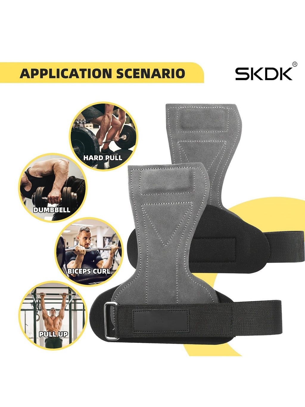 Premium Weightlifting Grips with Wrist Support | 3mm Anti-Slip Microfiber Workout Gloves