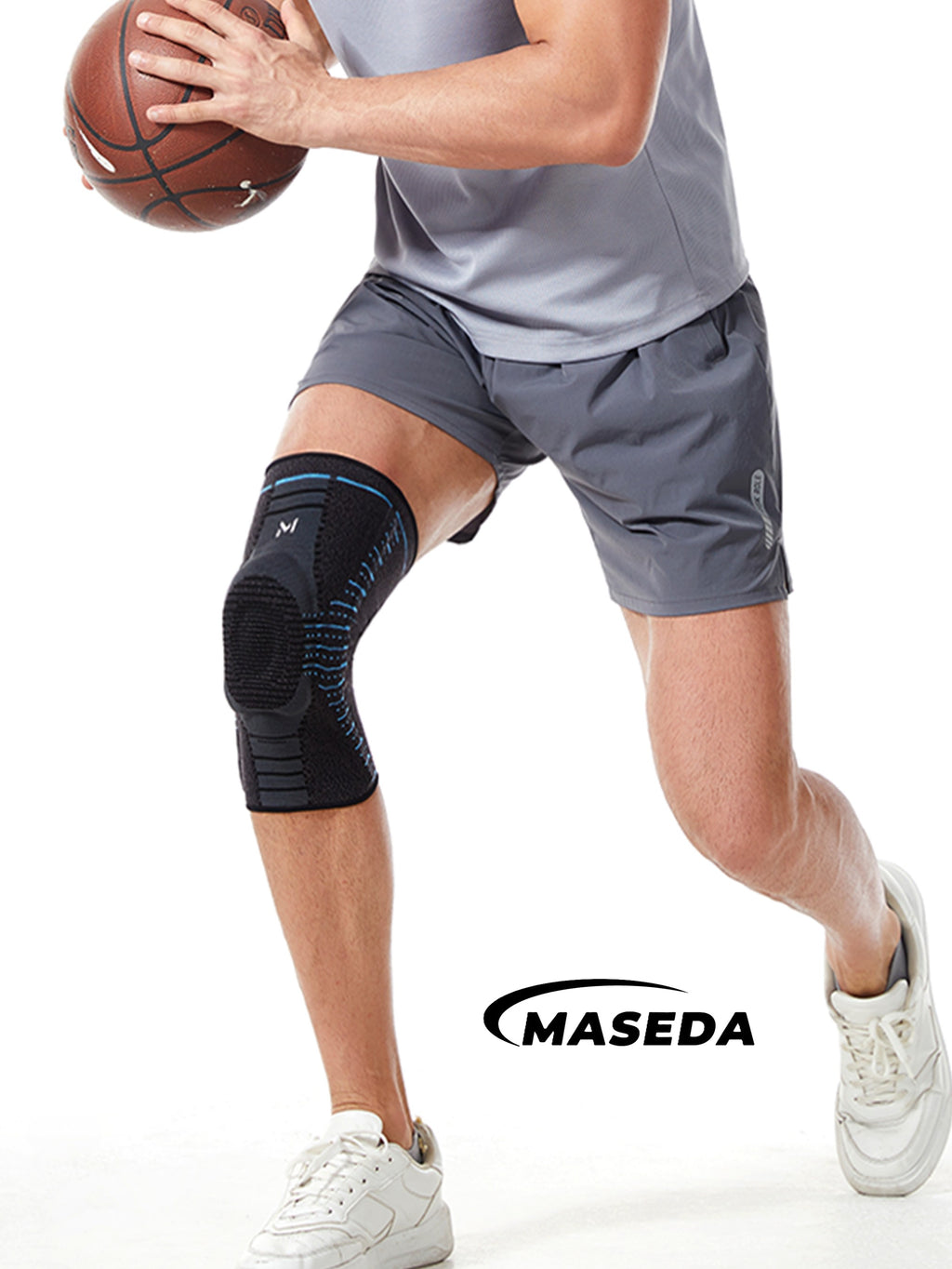 Knee Compression Sleeve with Thickened Silicone Pad – Anti-Slip Support Brace for Sports Protection & Stability