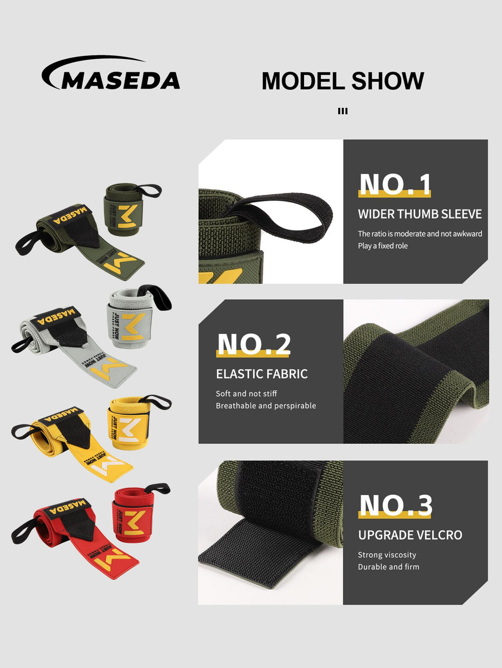 Adjustable Weightlifting Wrist Wraps – Breathable Anti-Slip Support Brace for Gym, Gymnastics & Daily Use – Mixed Colors