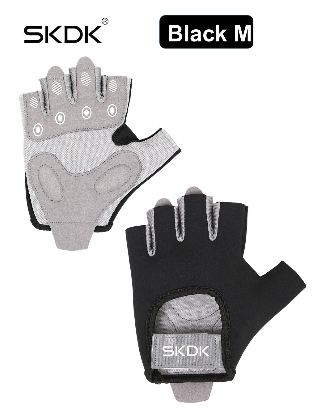 SKDK Atmungsaktive Trainingshandschuhe mit rutschfester Silikonhandfläche und verstellbarem Handgelenkriemen für Gewichtheben, Radfahren und Fitnesstraining