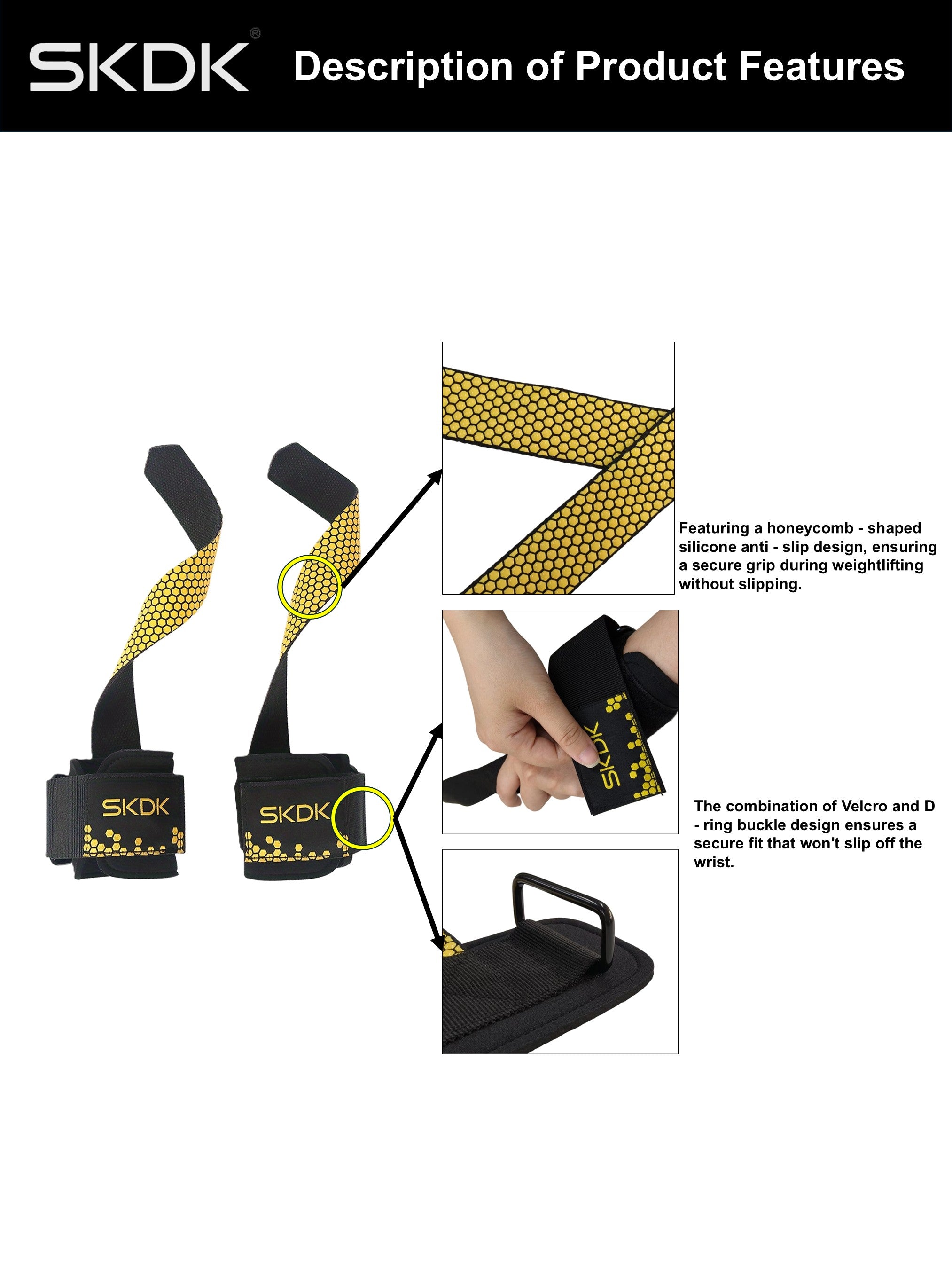 Heavy Duty Weightlifting Straps with Silicone Grip - Padded Wrist Support for Deadlifts & Strength Training