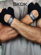 SKDK Breathable Workout Gloves with Silicone Anti-Slip Palm & Adjustable Wrist Strap for Weightlifting, Cycling & Gym Training