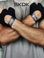 SKDK Breathable Workout Gloves with Silicone Anti-Slip Palm & Adjustable Wrist Strap for Weightlifting, Cycling & Gym Training