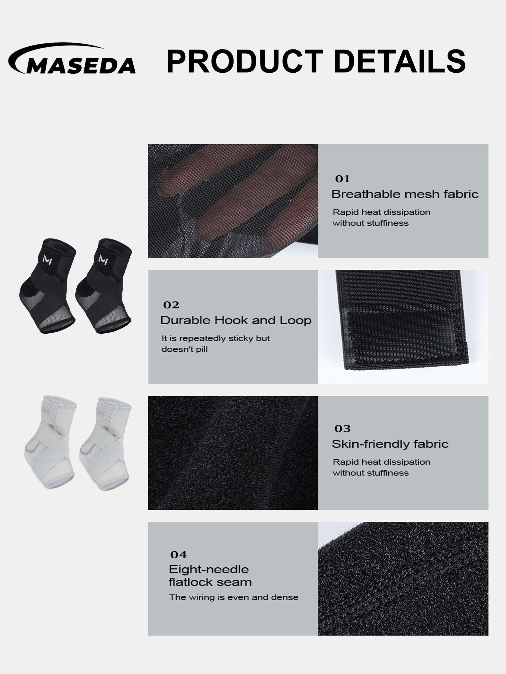 Adjustable Ankle Support Brace – Breathable Mesh Compression Wrap for Sports Stability & Protection