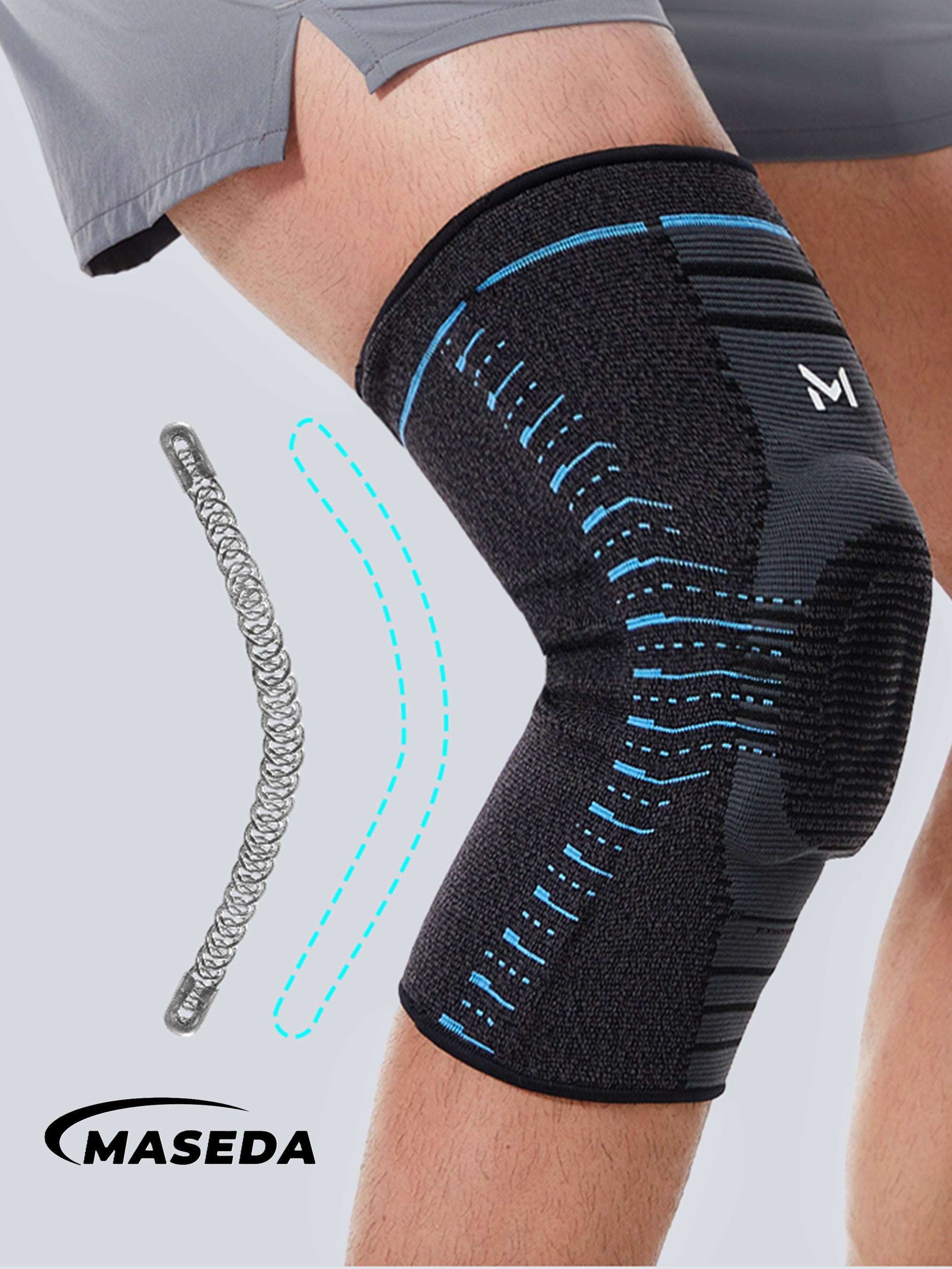 Knee Compression Sleeve with Thickened Silicone Pad – Anti-Slip Support Brace for Sports Protection & Stability