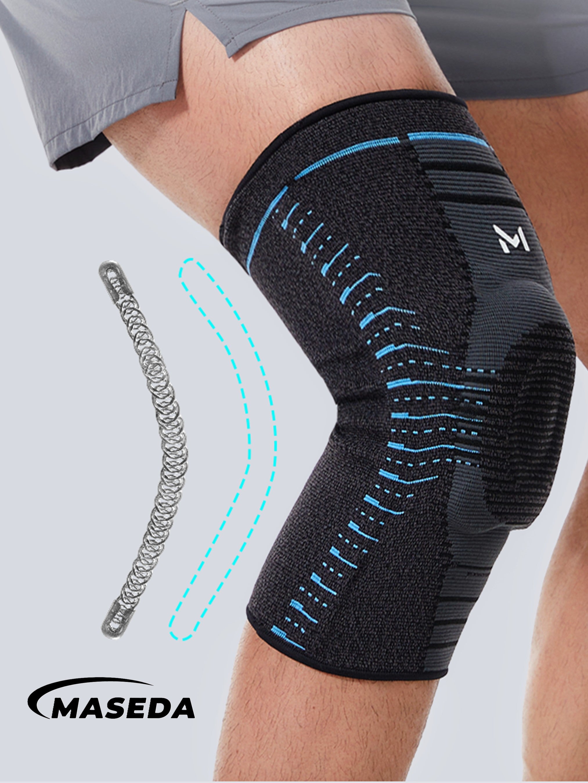 Knee Compression Sleeve with Thickened Silicone Pad – Anti-Slip Support Brace for Sports Protection & Stability