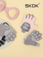 SKDK Breathable Workout Gloves with Silicone Anti-Slip Palm & Adjustable Wrist Strap for Weightlifting, Cycling & Gym Training
