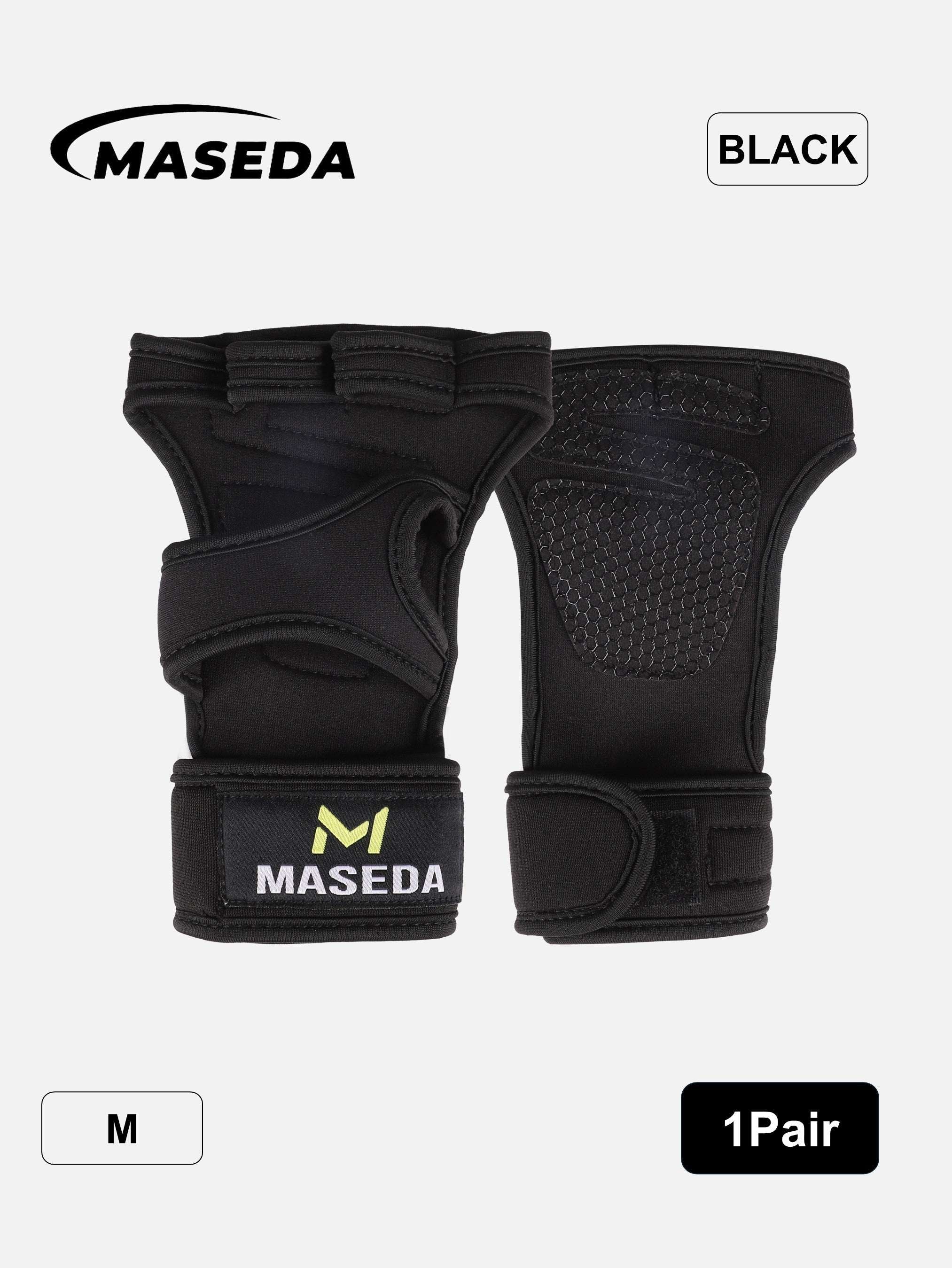 MASEDA Women's Workout Gloves with Wrist Support - Silicone Anti-Slip Breathable Gym Gloves for Weightlifting, CrossFit & Fitness Training