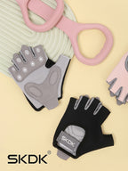 SKDK Breathable Workout Gloves with Silicone Anti-Slip Palm & Adjustable Wrist Strap for Weightlifting, Cycling & Gym Training