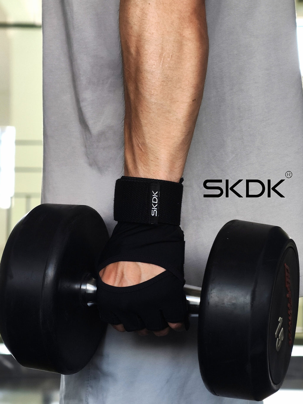 SKDK Workout Gloves with Wrist Support & PU Palm Protection - Breathable Gym Gloves for Weightlifting, CrossFit & Fitness Training