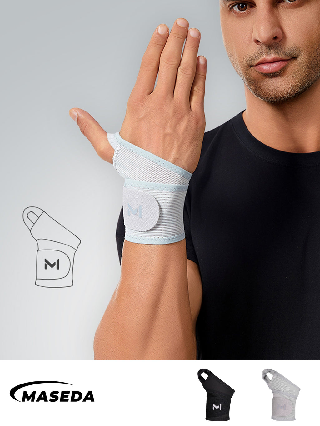 Adjustable Compression Wrist Wraps – High-Quality Breathable Spandex Support Brace for Gym, Tennis, Sports & Office