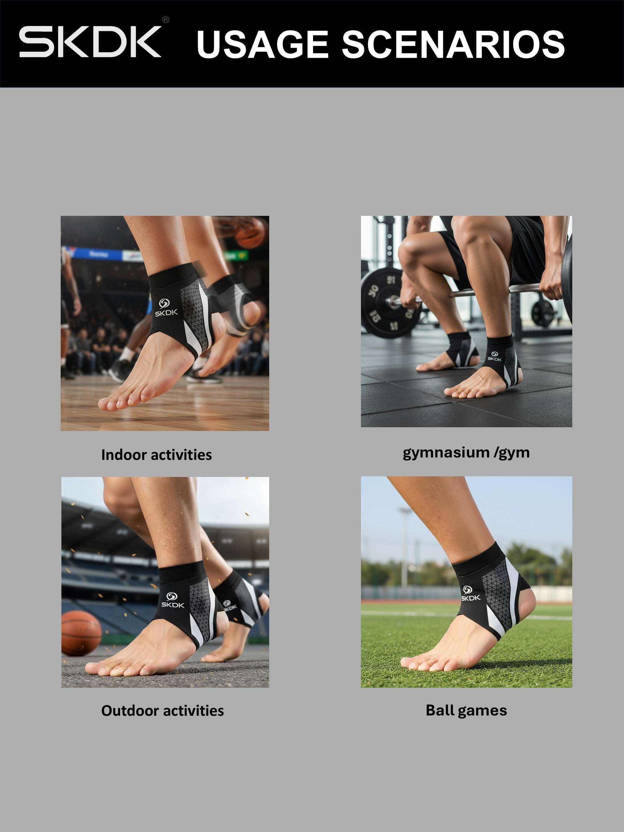 Adjustable Compression Ankle Brace – High-Quality Breathable Support Wrap for Running, Gym & Outdoor Sports – Unisex