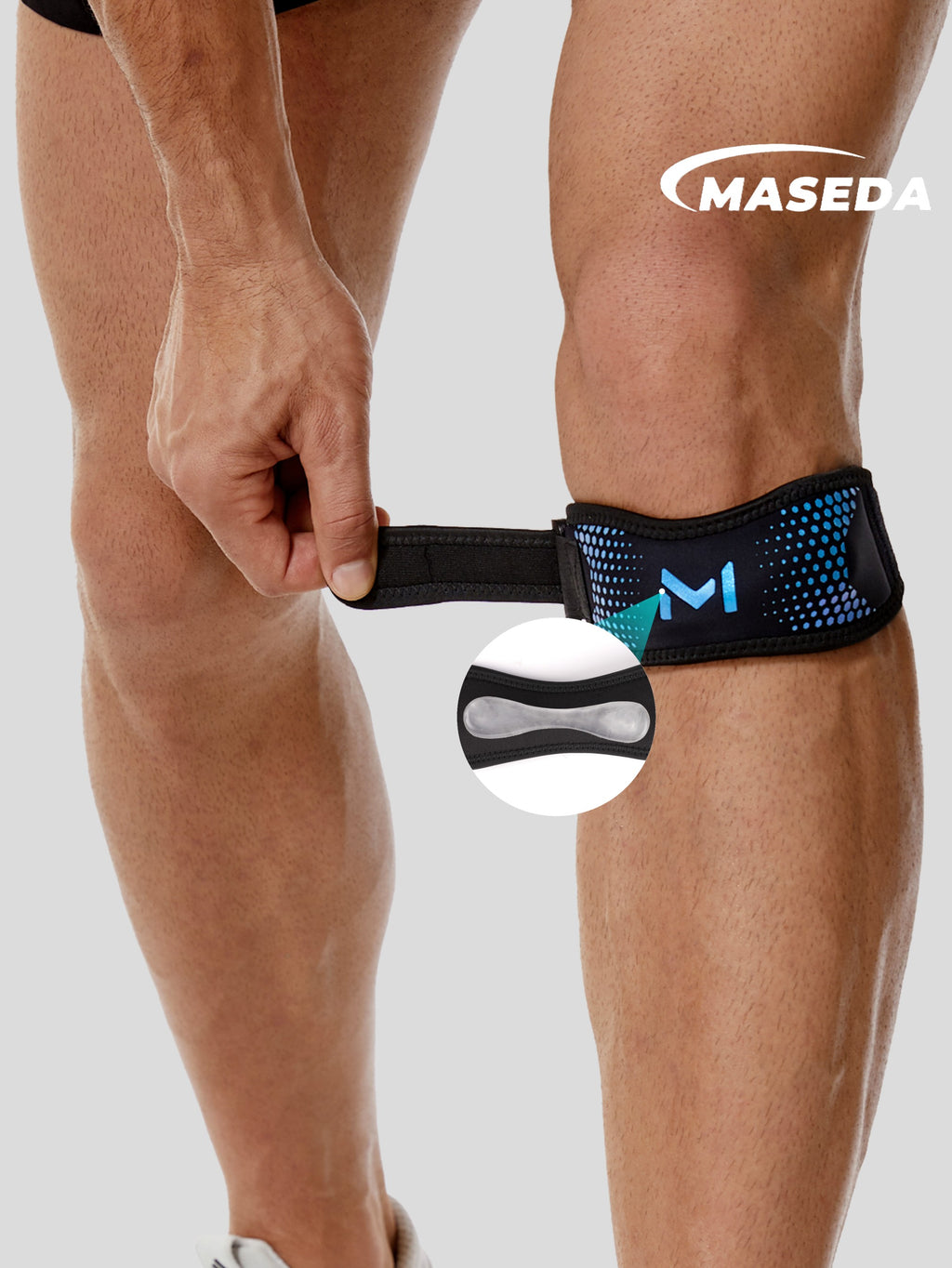 Adjustable Patella Knee Strap – Breathable SBR Support Brace with Built-in Silicone Pad for Running & Fitness