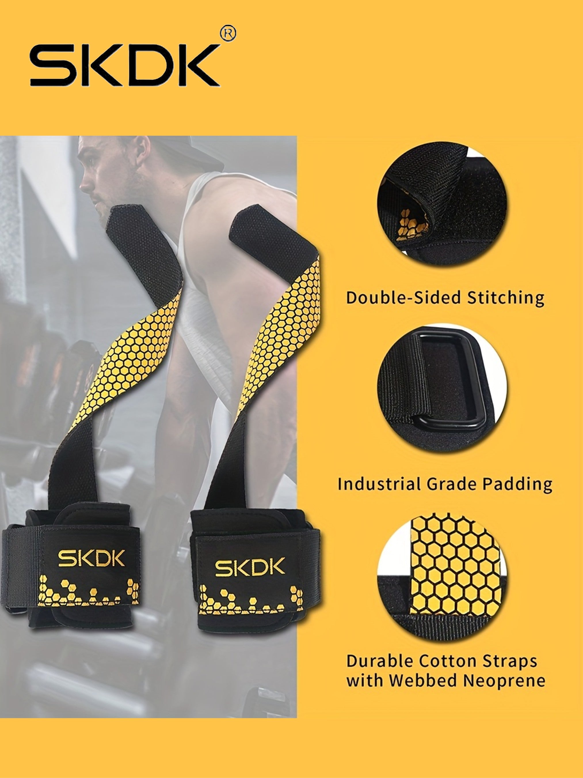 Heavy Duty Weightlifting Straps with Silicone Grip - Padded Wrist Support for Deadlifts & Strength Training