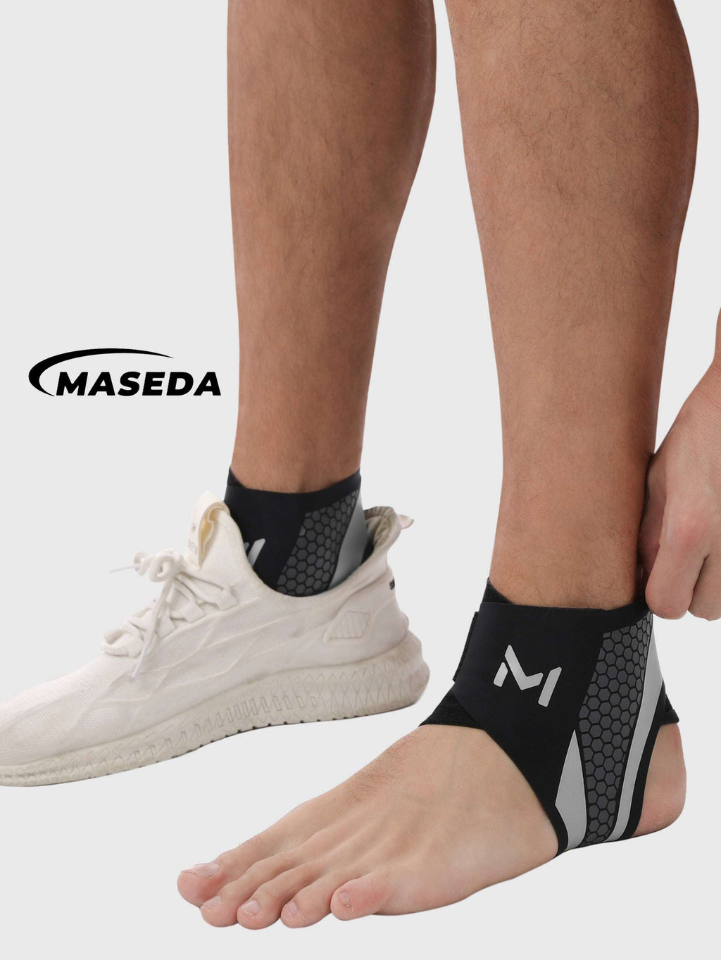 Ultra-Thin Ankle Support Brace – Fashionable Honeycomb Print Compression Sleeve – Breathable & Adjustable