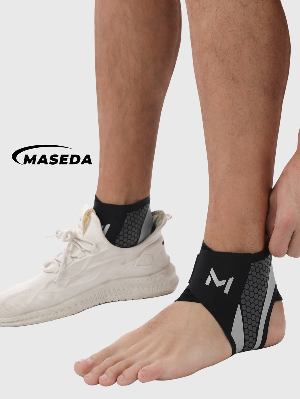 Ultra-Thin Ankle Support Brace – Fashionable Honeycomb Print Compression Sleeve – Breathable & Adjustable