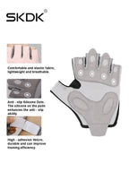 SKDK Breathable Workout Gloves with Silicone Anti-Slip Palm & Adjustable Wrist Strap for Weightlifting, Cycling & Gym Training