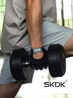 SKDK Breathable Workout Gloves with Silicone Anti-Slip Palm & Adjustable Wrist Strap for Weightlifting, Cycling & Gym Training
