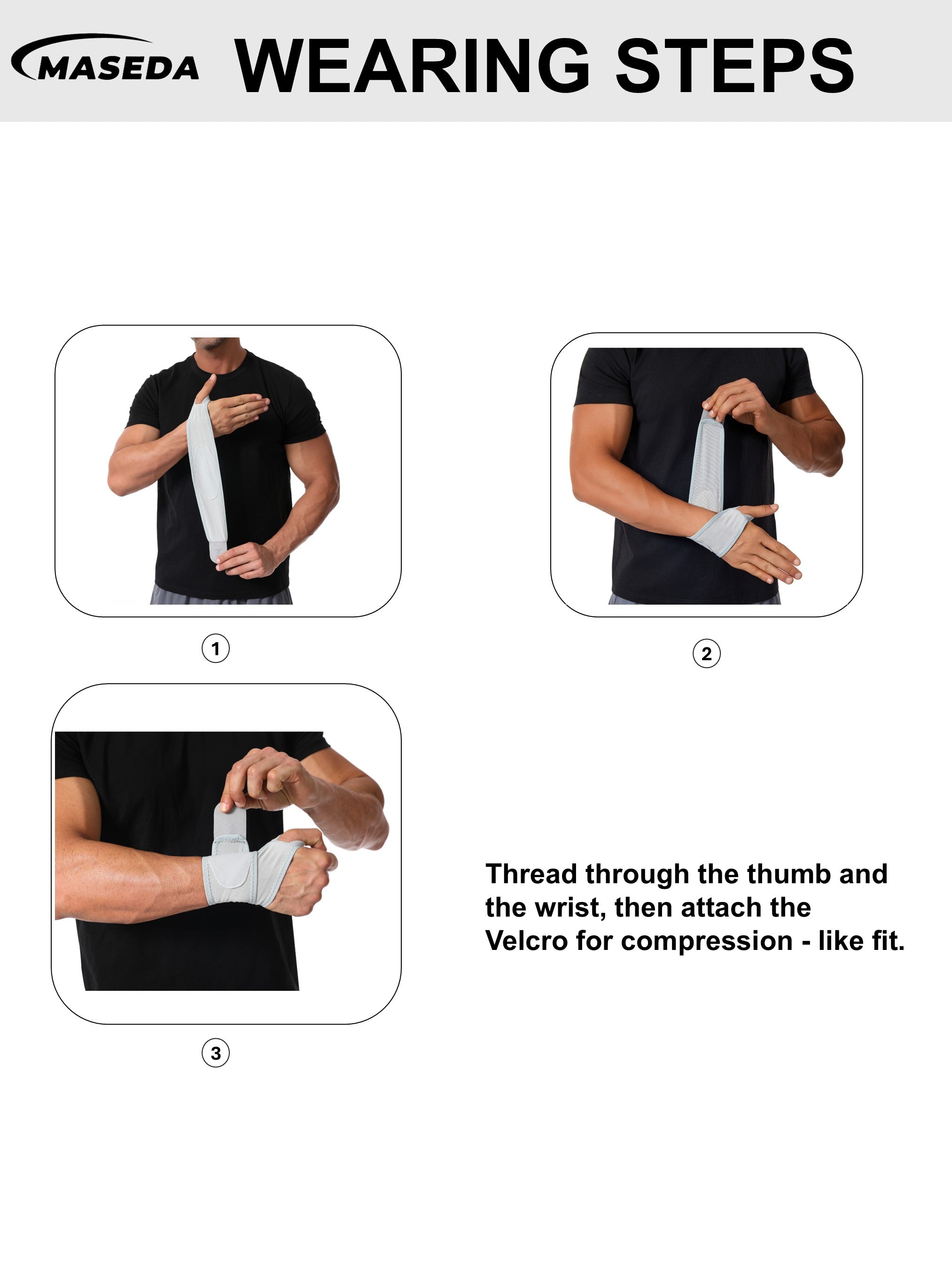 Adjustable Compression Wrist Wraps – High-Quality Breathable Spandex Support Brace for Gym, Tennis, Sports & Office