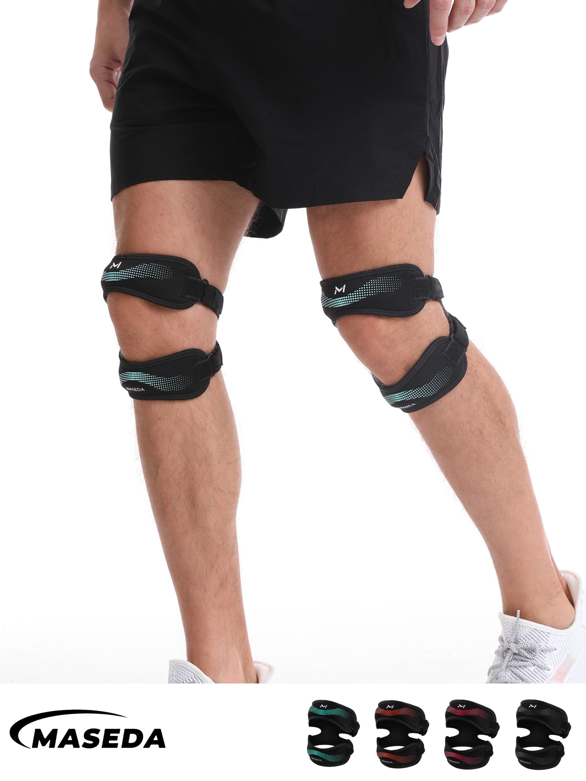 Adjustable Double Patella Tendon Support Strap – Comfortable Knee Brace & Stabilizer for Sports Protection, Running, Gym, Weightlifting & Basketball