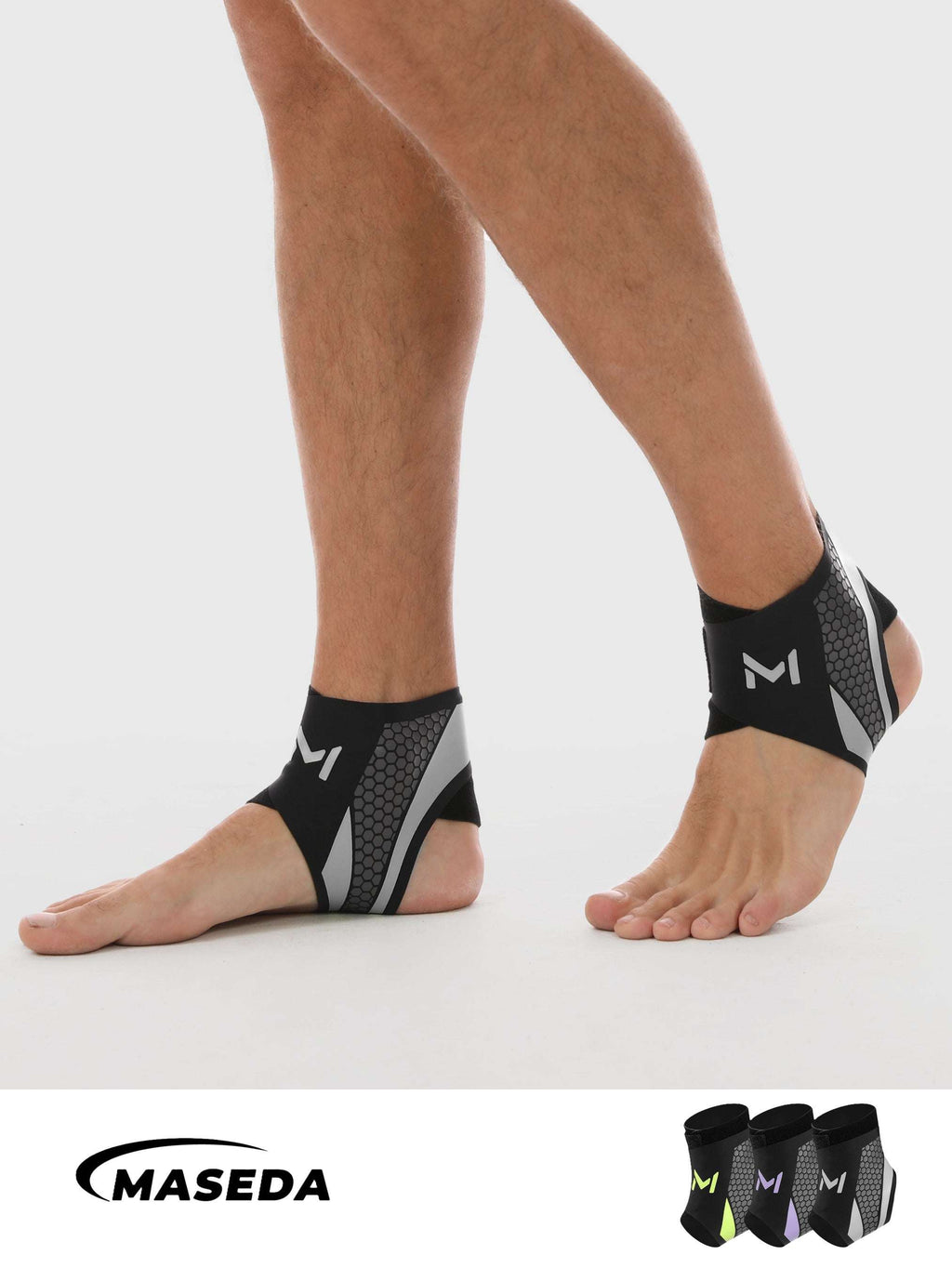 Ultra-Thin Ankle Support Brace – Fashionable Honeycomb Print Compression Sleeve – Breathable & Adjustable