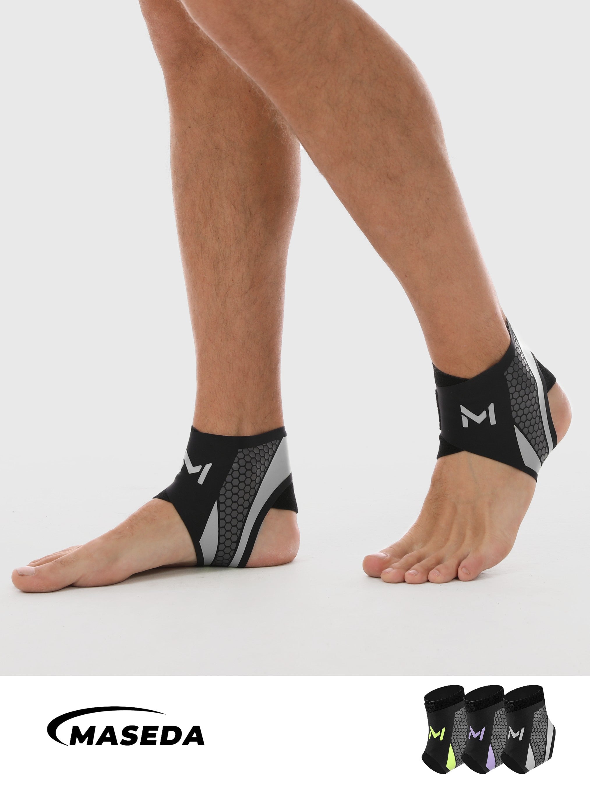 Ultra-Thin Ankle Support Brace – Fashionable Honeycomb Print Compression Sleeve – Breathable & Adjustable