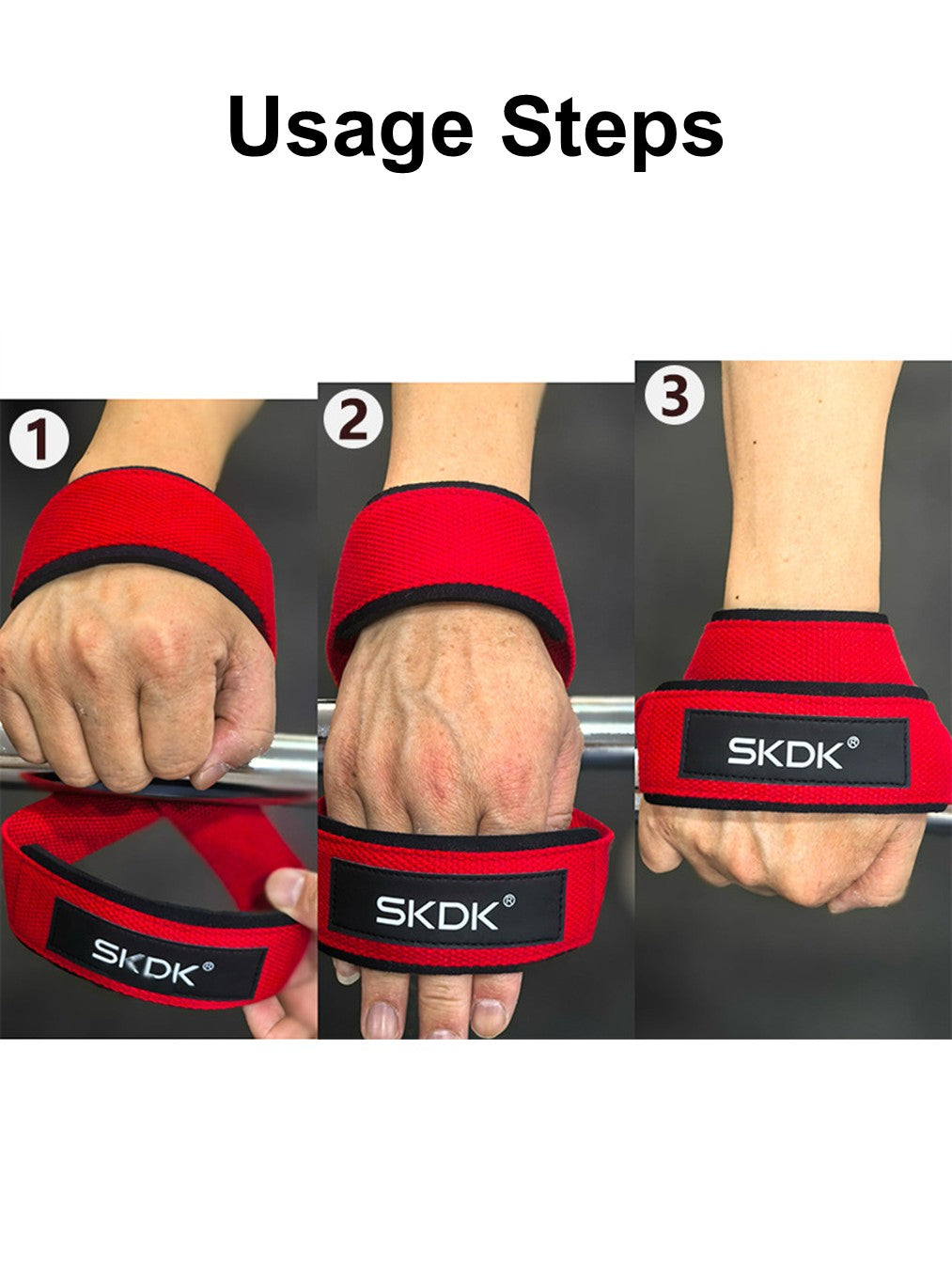 Non-Slip Weightlifting Wrist Wraps with Thickened Sponge Pad for Gym, Bodybuilding, Powerlifting - Grip Support & Wrist Protection