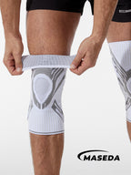 Breathable Knee Support Sleeve – Elastic Crisscross Straps for Sports Stability & Joint Protection